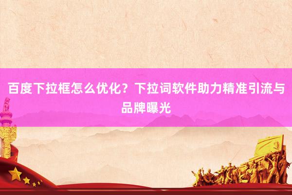 百度下拉框怎么优化？下拉词软件助力精准引流与品牌曝光