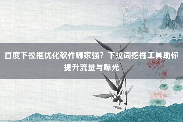百度下拉框优化软件哪家强？下拉词挖掘工具助你提升流量与曝光