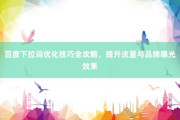 百度下拉词优化技巧全攻略，提升流量与品牌曝光效果