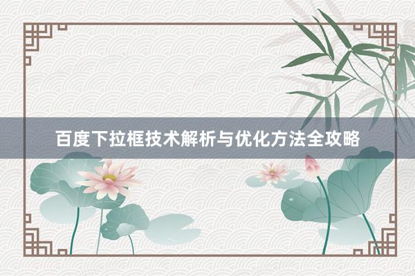 百度下拉框技术解析与优化方法全攻略
