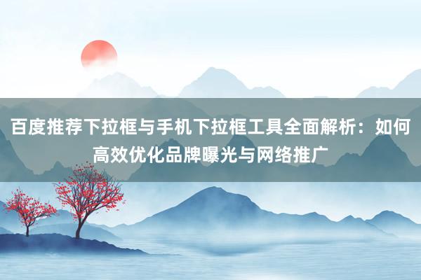 百度推荐下拉框与手机下拉框工具全面解析：如何高效优化品牌曝光与网络推广