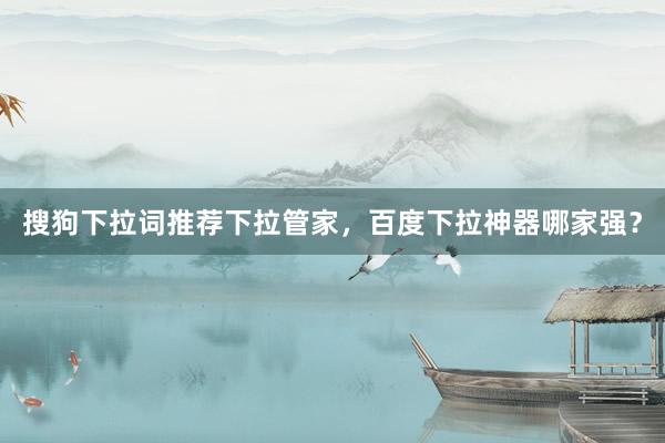 搜狗下拉词推荐下拉管家，百度下拉神器哪家强？